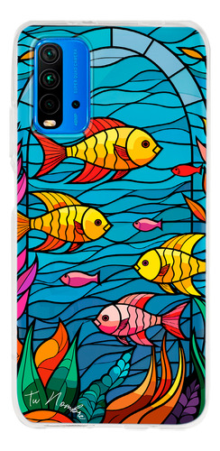 Funda Para Xiaomi Para Mujer Peces Vitral Con Tu Nombre