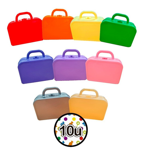 Imagen 1 de 9 de Valijita Plastica Souvenir Colores Fuertes X 10 U - Lollipop