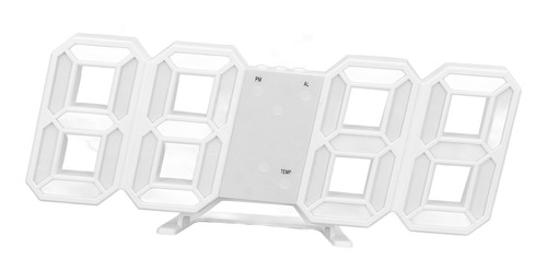 Reloj De Pared Moderno 3d Led Minimalista Con Marco Blanco D