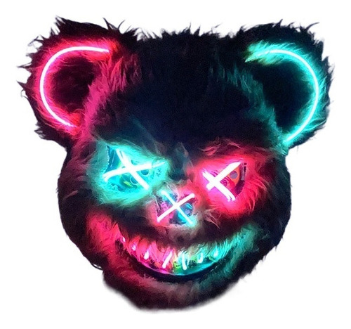 Oso De Cosplay De Neón Led, Máscara De Conejo Sangriento, Br