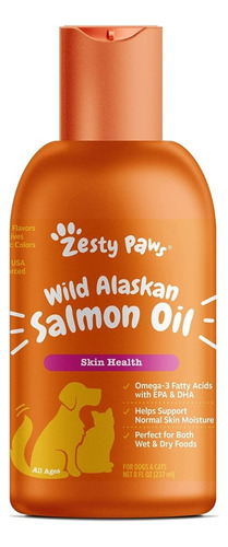 Zesty Paws Pure Wild Alaska Aceite De Salmón, Perros Y Gatos