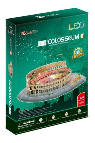 Puzzle 3d Coliseo Romano Con Luces Led  Cubicfun L194h