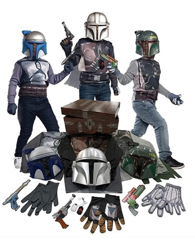 Cofre Con 3 Disfraces Star Wars Mandalorian Jango Boba Fett 