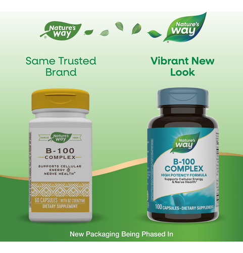 Nature's Way Complejo B-100 8 Vitaminas B 100 Cápsulas