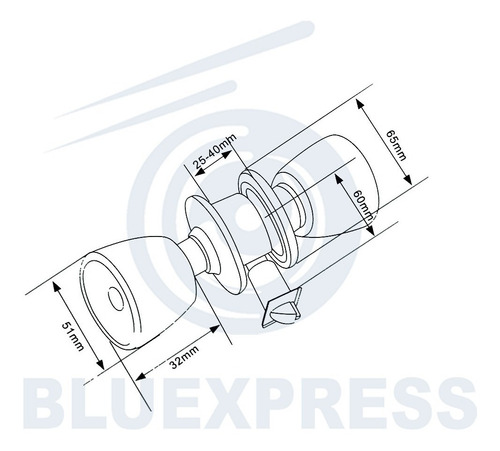 Cerradura De Pomo Plateada Bluexpress®