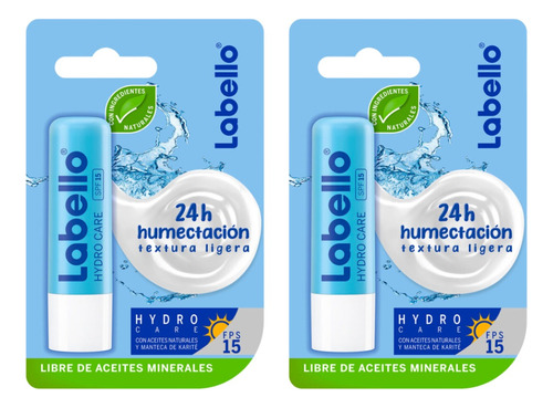 2 Pack Labello Bálsamo Labial Hidratante Hydro Care Original