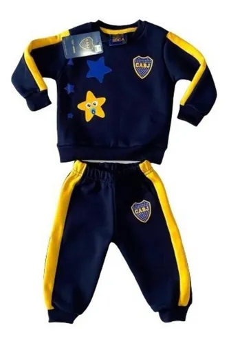 Conjunto Largo Algodon De Bebe Boca Juniors Producto Oficial