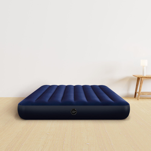 Colchão Inflável Casal Fiber Tech Intex Bomba Eletrica Azul