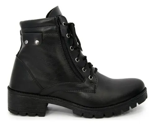 Bota Feminina Cano M dio Lan amento Coturno Ziper Exclusiva