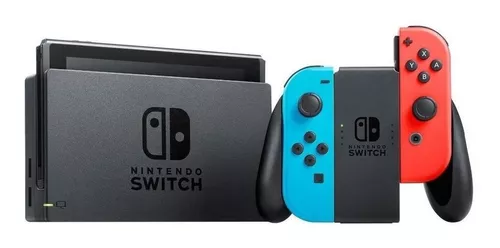 Nintendo Switch with Neon Blue and Neon Red Joy-Con + New Super Mario Bros.  U Deluxe (Full Game Download) - Switch Console : Video Games 