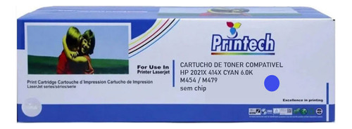 Cartucho De Toner Compatível Hp 2021x/414x Cyan 6.0 Printech