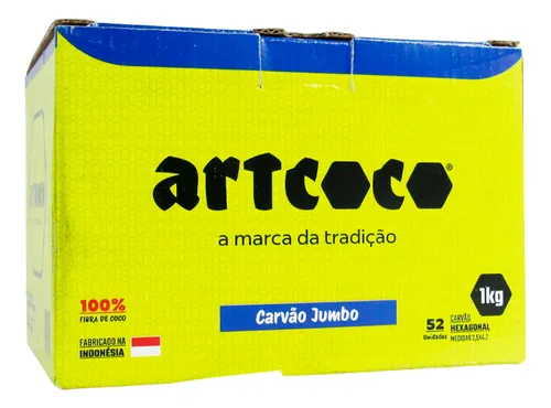 comprar Carvão Narguile Hexagonal Artcoco Jumbo 1kg Sessão Longa
