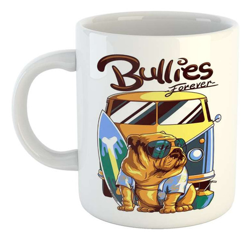 Taza Ceramica Vehiculos Bulldog Camioneta Vintage Dog