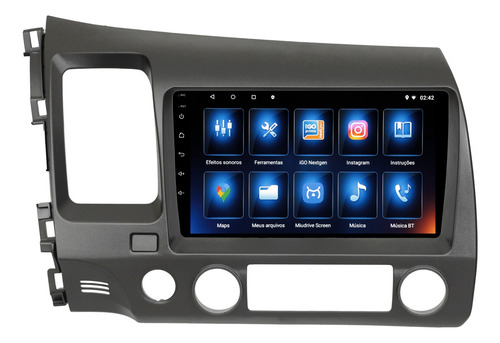 Central Multimídia Honda Civic 2007 A 2011 Android 13 9p