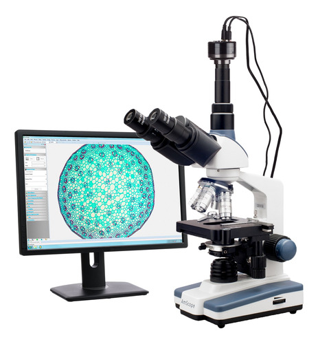 Amscope 40 x - x Microscopio Compuesto Led Lab Trinocular.