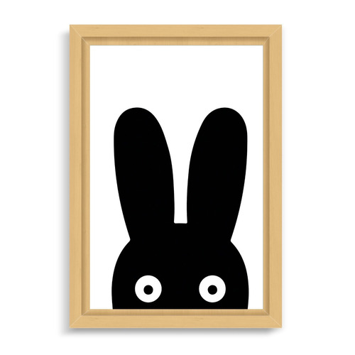 Cuadros Infantiles Bebes 40x50 Box Natural Black Rabbit