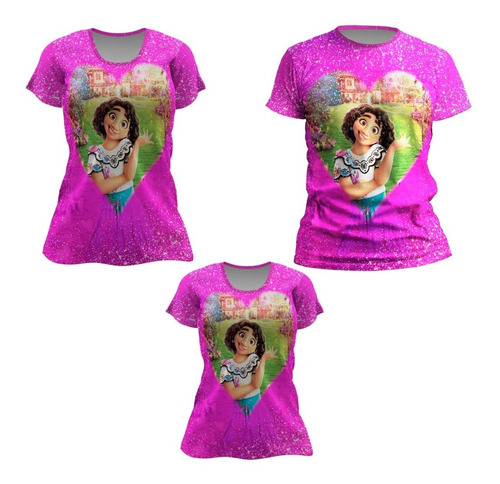 Camisetas Pai, Mãe E Filha - Encanto Ref De262