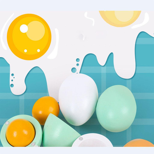 6x Huevos De Madera Educación Temprana Cocina Juegos De