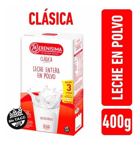 Pack X 36 Unid. Leche En Polvo  Entera 400 Gr L.sere Pro