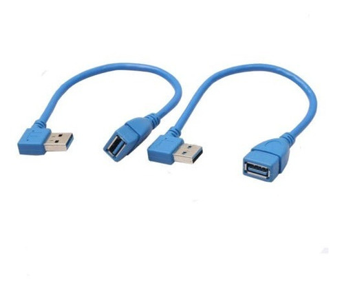 2pcs 90 Grados Izquierda + Ángulo Recto Usb 3.0 Tipo Un Cabl