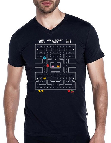 Camiseta T-shirt Pac Juegos Arcade Retro Man R1