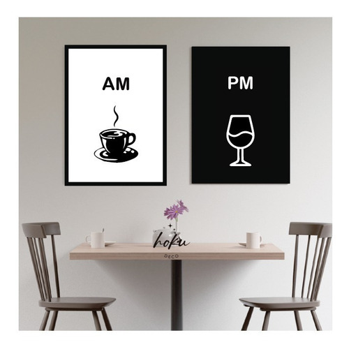 Imagen 1 de 1 de Set De 2 Cuadros Para Decorar - 30x45 - Am Pm - Mate