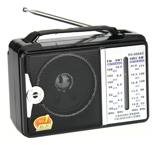 Rádio Portátil Multifuncional Retrô De Banda Completa Rx606a
