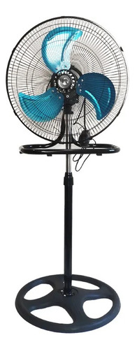18 Ventilador De Pie 3 En 1 Aspa De Hierro 1.143 M 50 Negro Azul Metal 3
