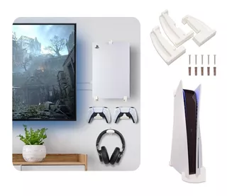 Kit Soporte Pared Ps5 + 2 Sop Gamepad + Soporte Auriculares