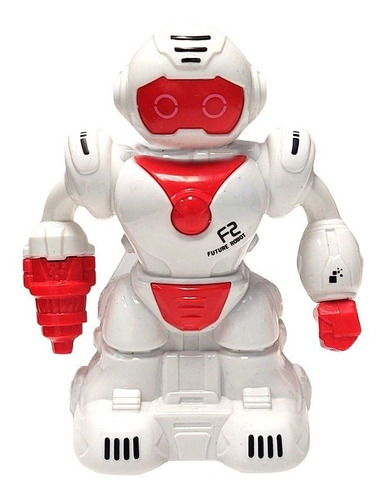 Robot Future F2 Juguete Friccion 11cm Mueve Los Brazos Rojo