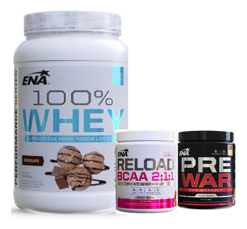 Whey Protein+reload+prewar Ena Sport Combo Pretemporada