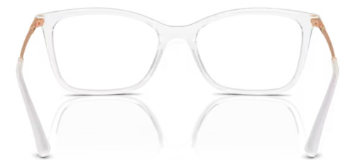 Armaçao Para Grau Vogue Feminina Vo5563 Retangular - Orig Cor Transparente/rose/branco Brilho