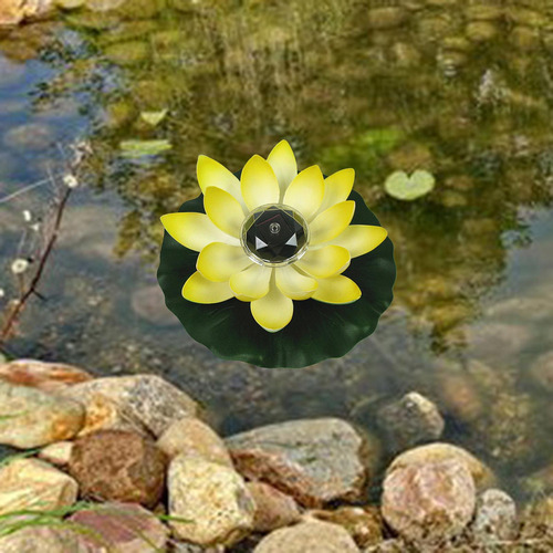 Lámpara Led Flotante De Loto, Luz Solar Led Flotante De