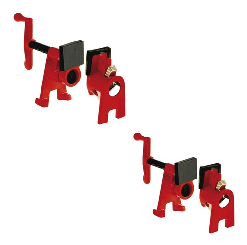 Kit 2 Grampos Sargento Para Canos Tubos Aço 3/4 Pipe Clamp