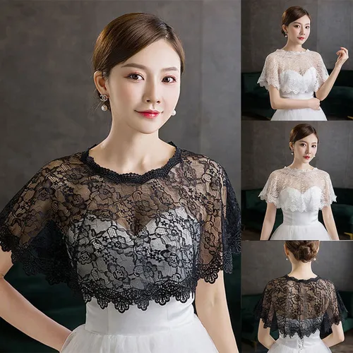 Chal De Encaje Floral For Mujer, Envoltura De Bolero Nupcia