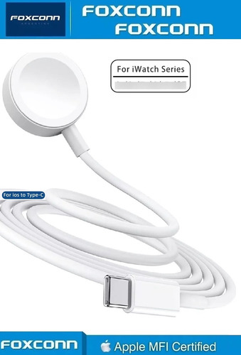 Cargador Imantado Foxconn Original Para Apple Watch 3 4 5 6 Blanco