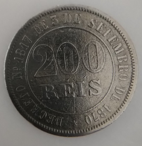 Moeda 200 Reis - De 1871-brasil -bom  Estado