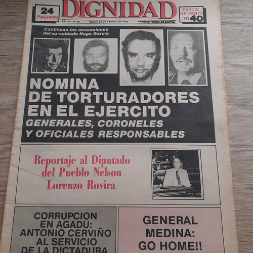Semanario Dignidad Nº 58  - Febrero 1985