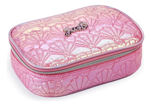 Mochila Escolar Lancheira E Estojo Menina Concha Sereia Cor Rosa