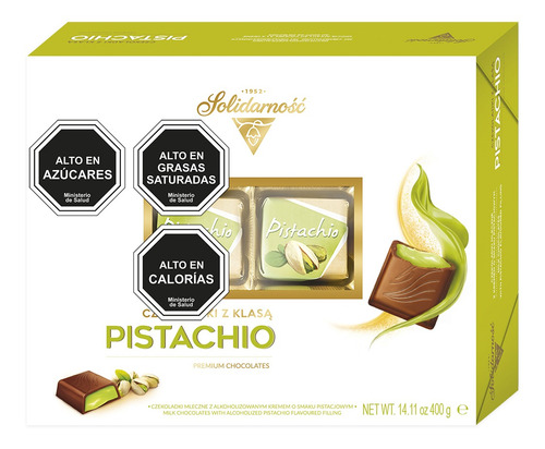 Estuche De Chocolates Premium 410g Sabor Pistacho