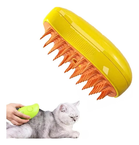 Vapor De Limpeza Automática Brush De 3 Em 1 Gato Cor Amarelo