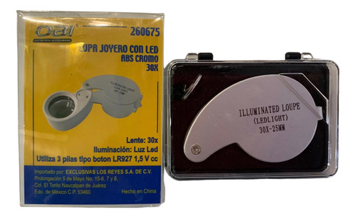 Lupa Joyero C/luz 25mm Aumento 30x