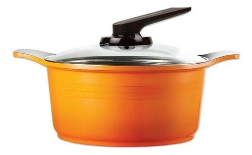 Cacerola antiadherente de cerámica naranja Roichen, 4,4 l, 24 cm