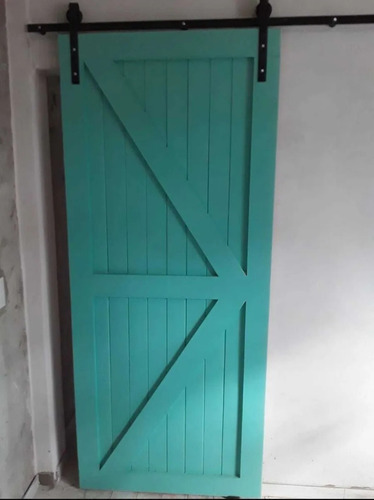 Imagen 3 de 4 de Puerta Granero De Pino Con Kit