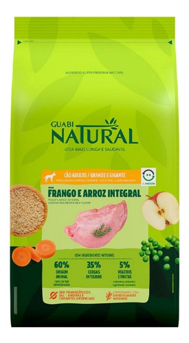 Ração Guabi Natural Cães Grande Frango E Arroz Integral 20kg