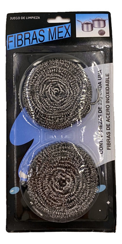 96 Fibra Mex Espiral Acero Inoxidable Lava Trastes Multiusos