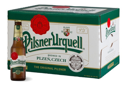 Caja Con 24 Cervezas Checas Pilsner Urquell De 330ml