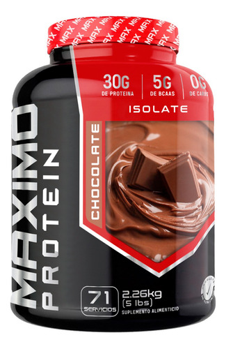 Proteína Iso Zero Maximo Isolate 0 Carbs 2.26kg 71 Servicios Sabor Chocolate
