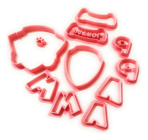 Genrico T3d Cookie Cutters Paw Inspirado En Patrol Kit 11pcs