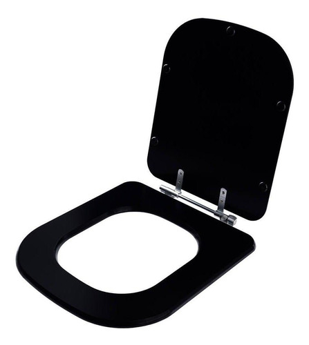 Assento Sanitário Poliester Gap Onix Para Vaso Roca Cor Preto